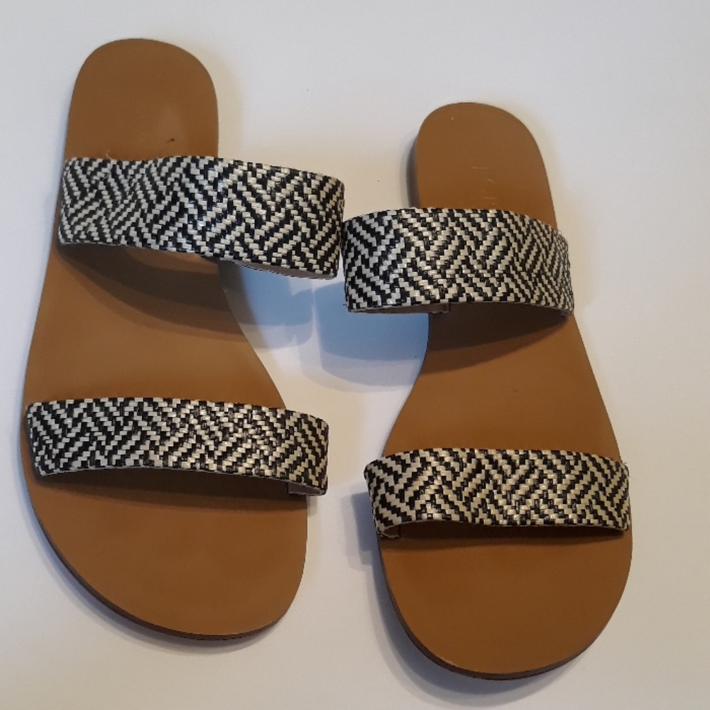 J Crew Factory Boardwalk Raffia Sandals 8